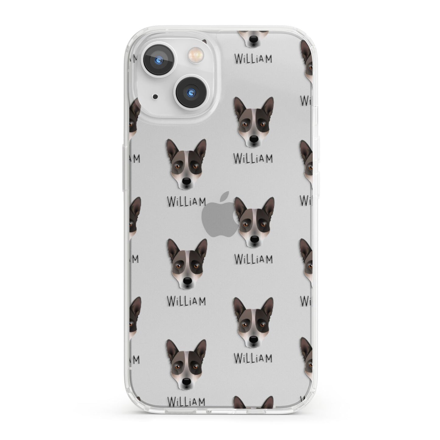 Australian Cattle Dog Icon with Name iPhone 13 Clear Bumper Case