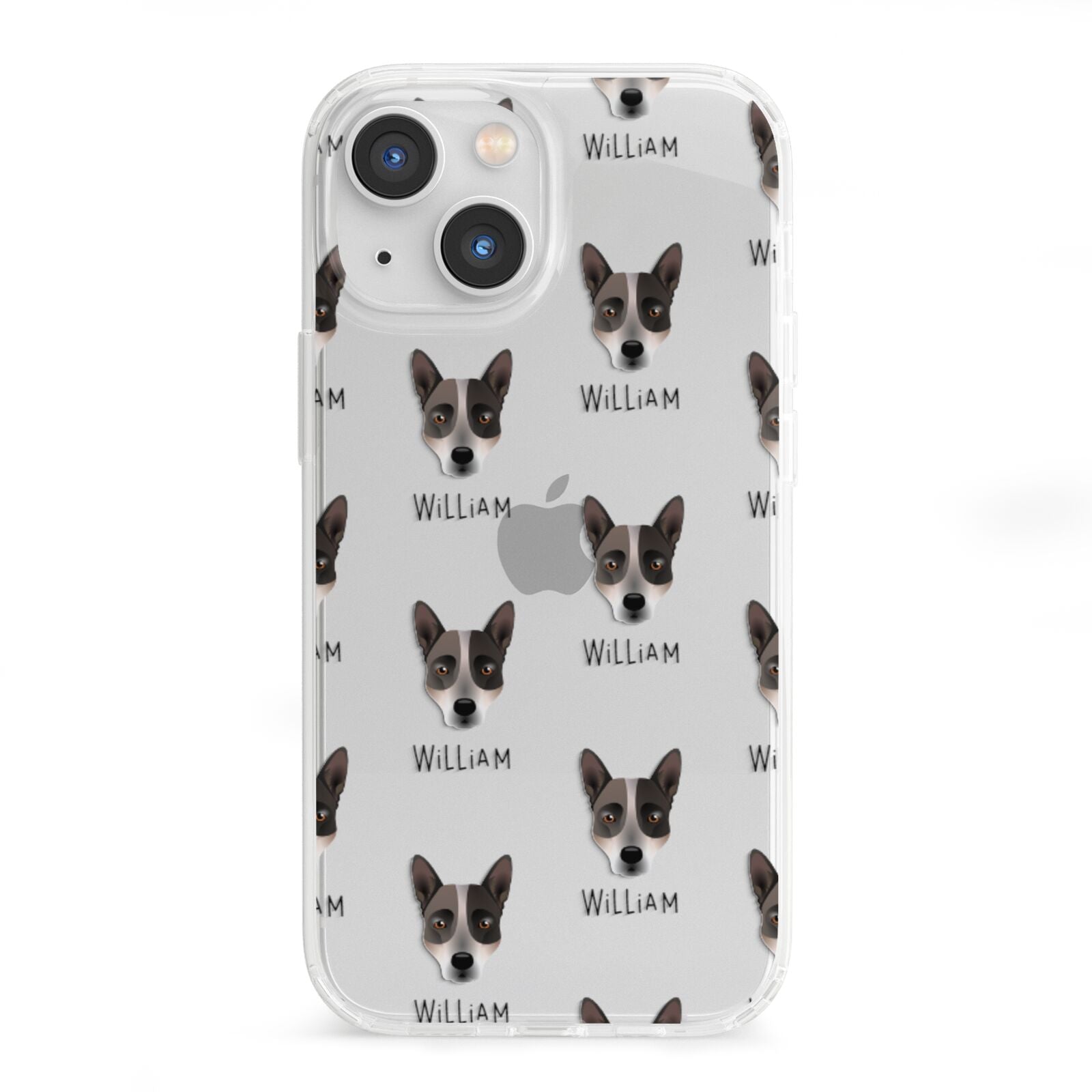 Australian Cattle Dog Icon with Name iPhone 13 Mini Clear Bumper Case