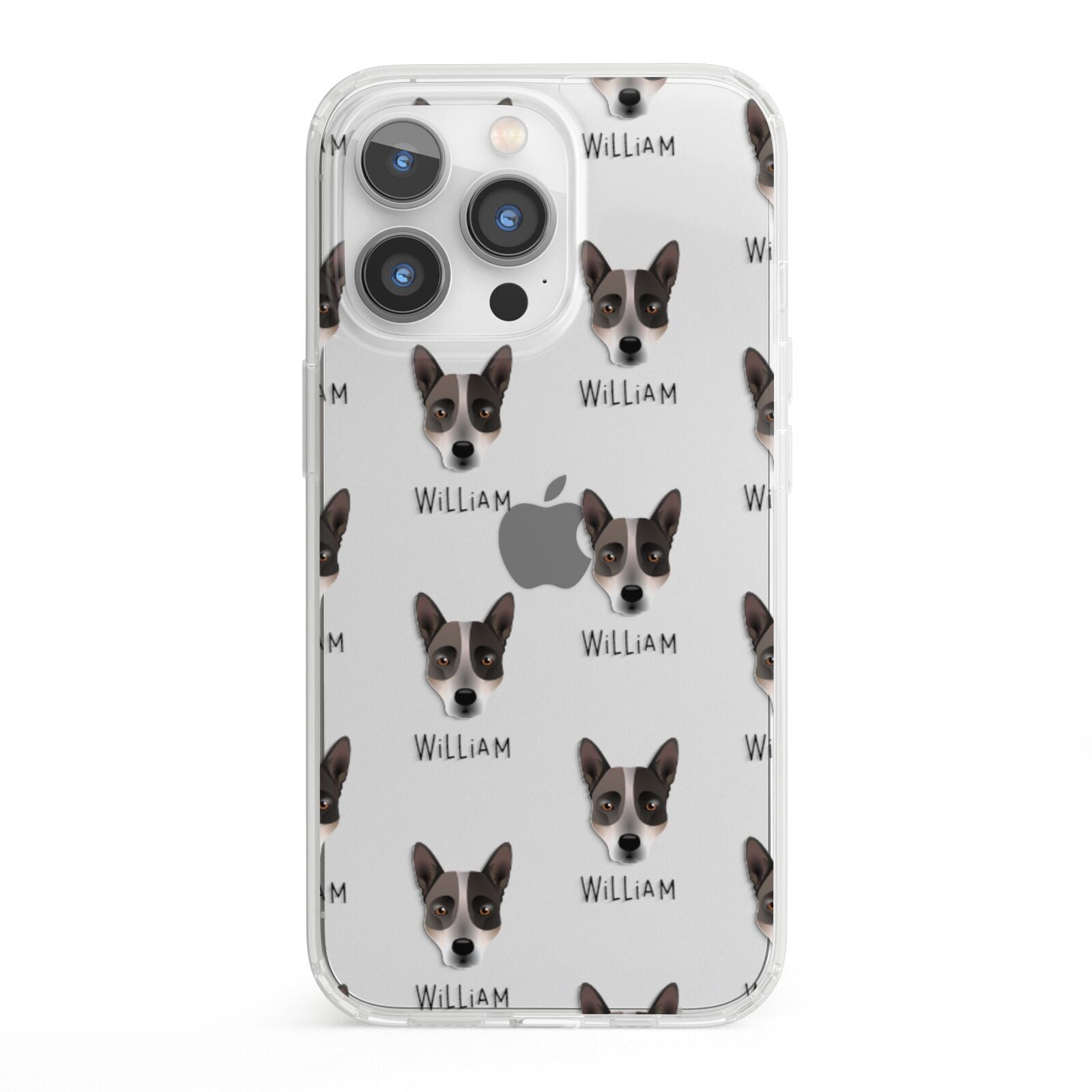 Australian Cattle Dog Icon with Name iPhone 13 Pro Clear Bumper Case