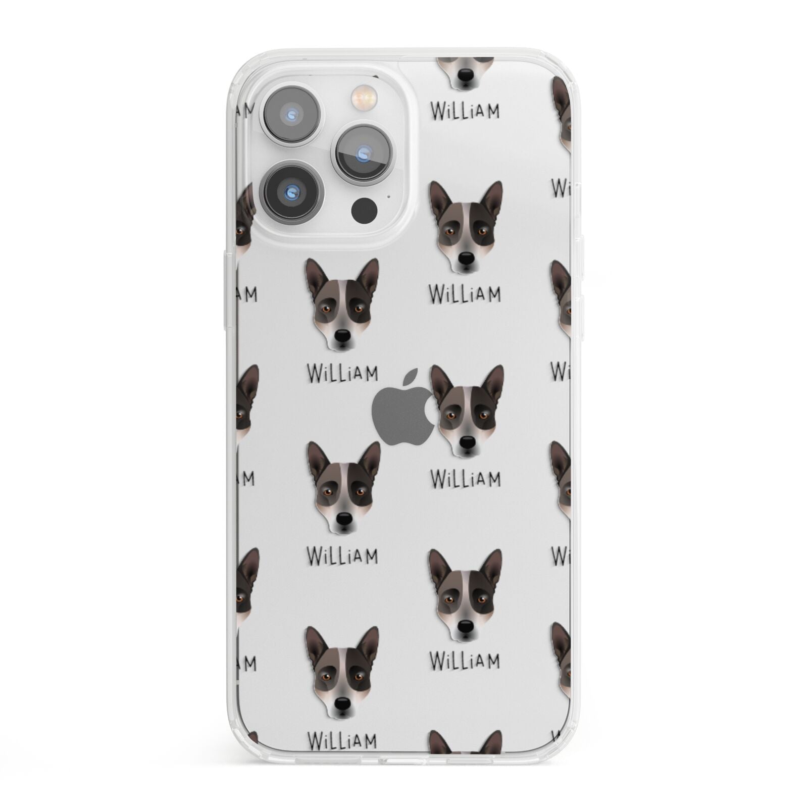 Australian Cattle Dog Icon with Name iPhone 13 Pro Max Clear Bumper Case