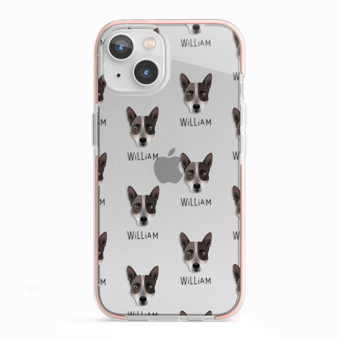 Australian Cattle Dog Icon with Name iPhone 13 TPU Impact Case with Pink Edges