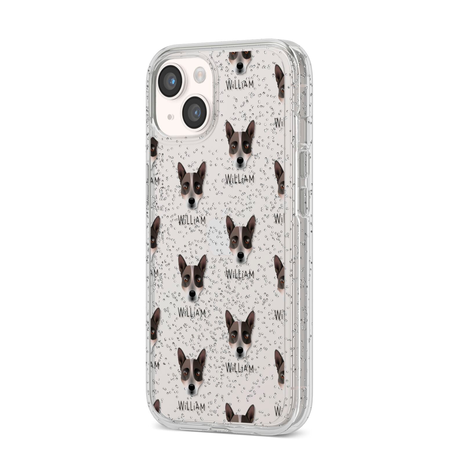 Australian Cattle Dog Icon with Name iPhone 14 Glitter Tough Case Starlight Angled Image