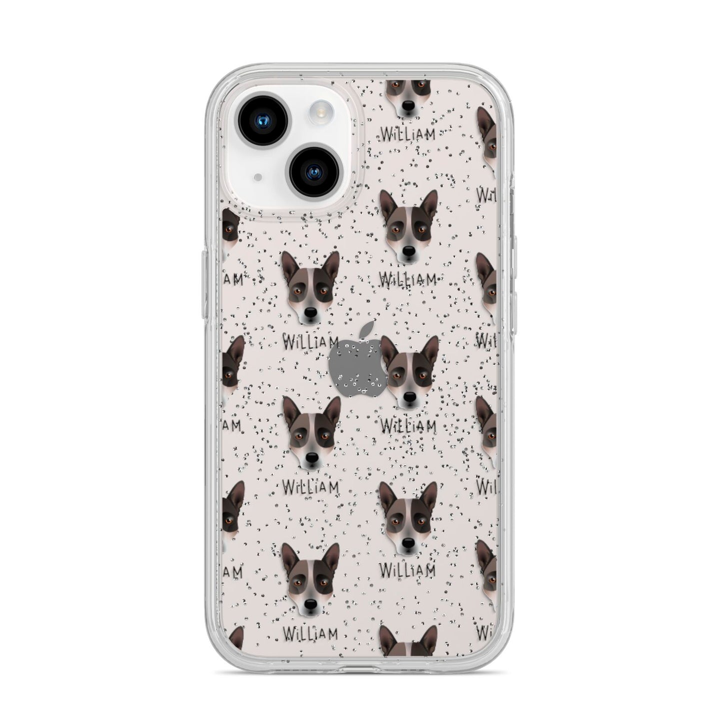 Australian Cattle Dog Icon with Name iPhone 14 Glitter Tough Case Starlight