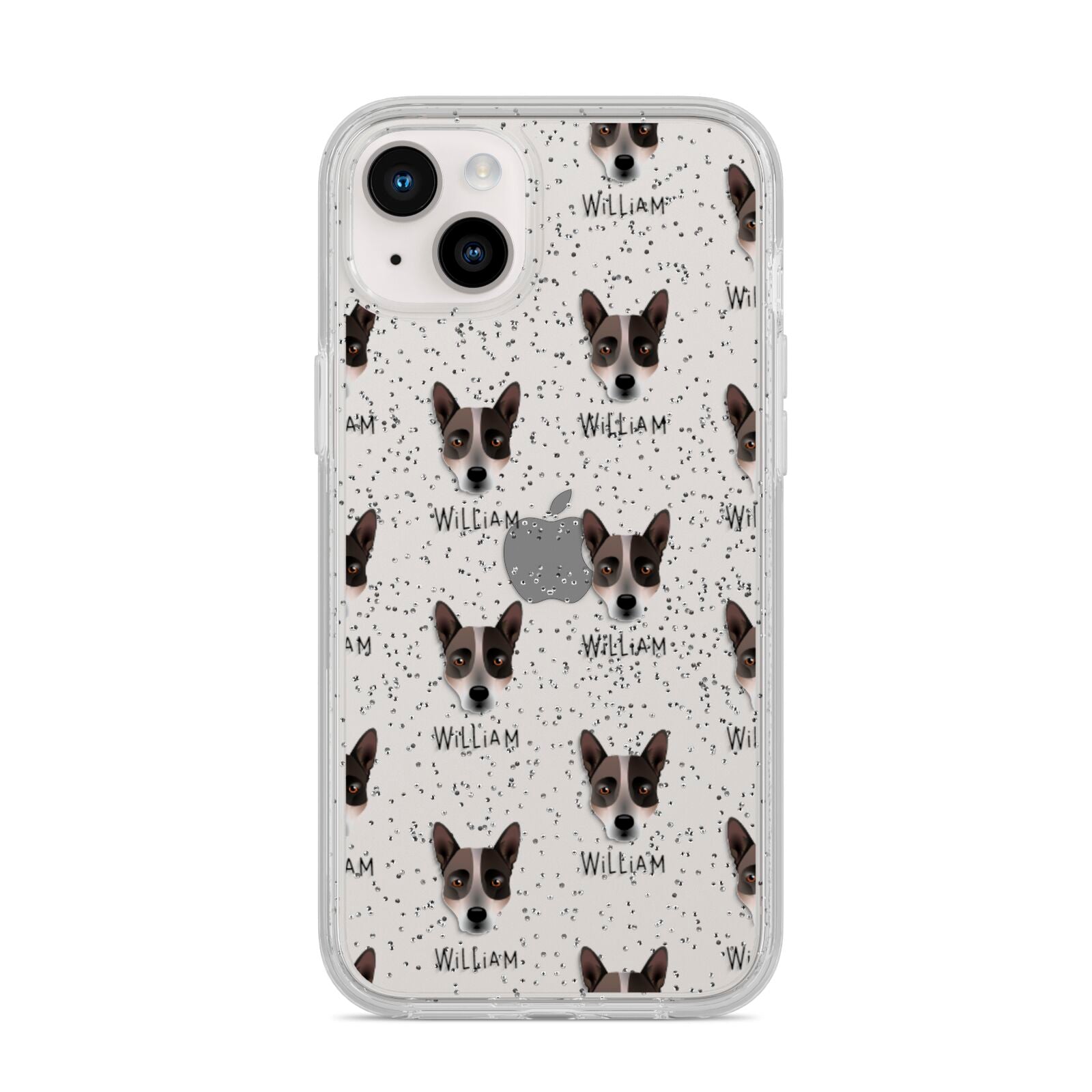 Australian Cattle Dog Icon with Name iPhone 14 Plus Glitter Tough Case Starlight