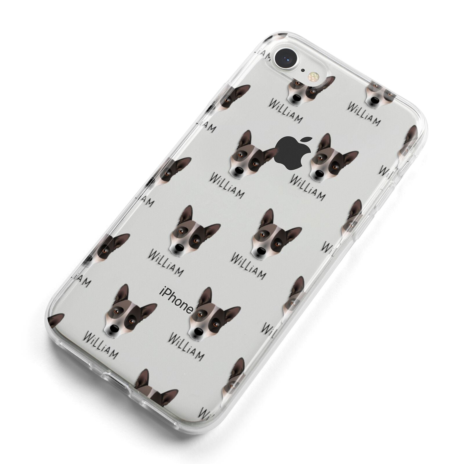 Australian Cattle Dog Icon with Name iPhone 8 Bumper Case on Silver iPhone Alternative Image