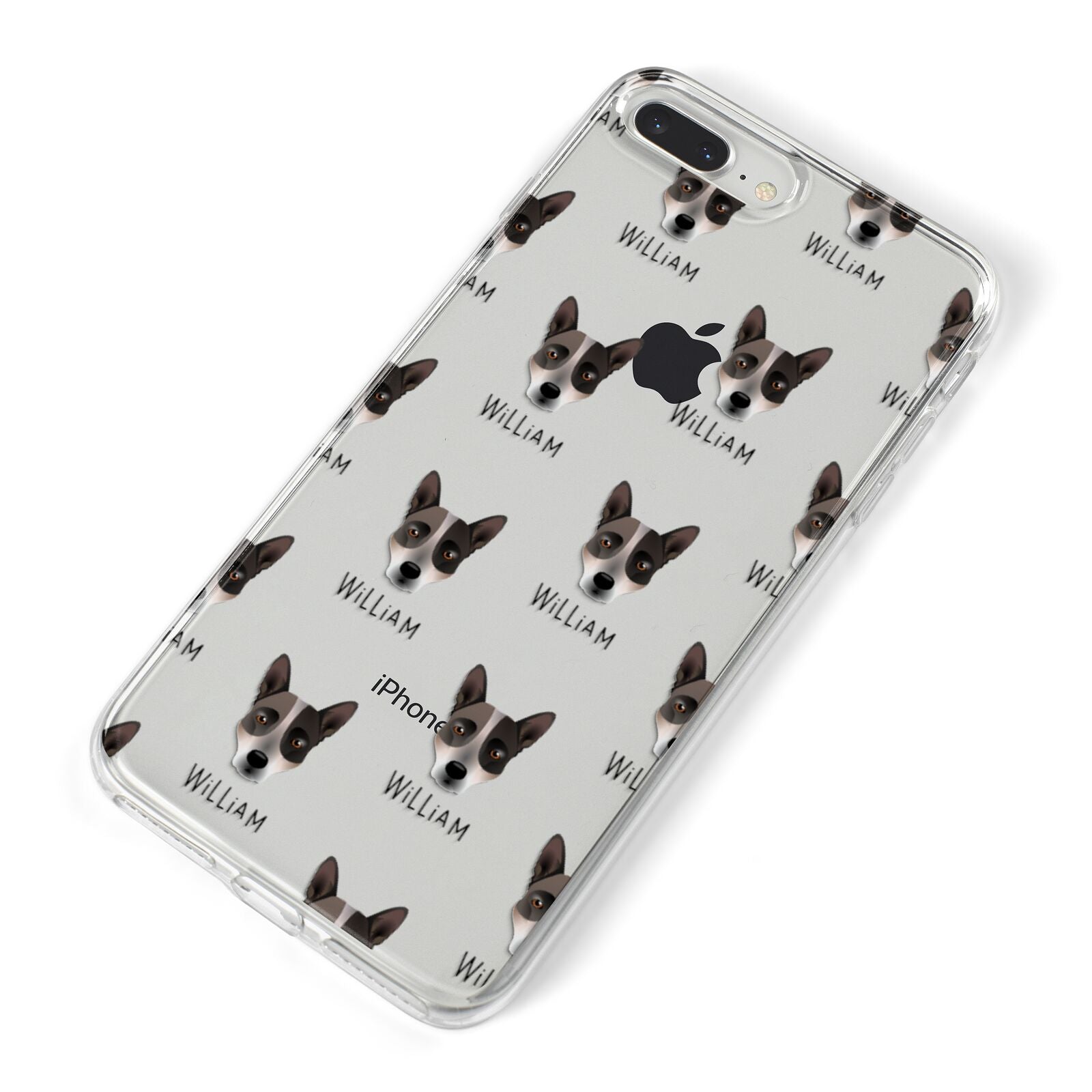 Australian Cattle Dog Icon with Name iPhone 8 Plus Bumper Case on Silver iPhone Alternative Image