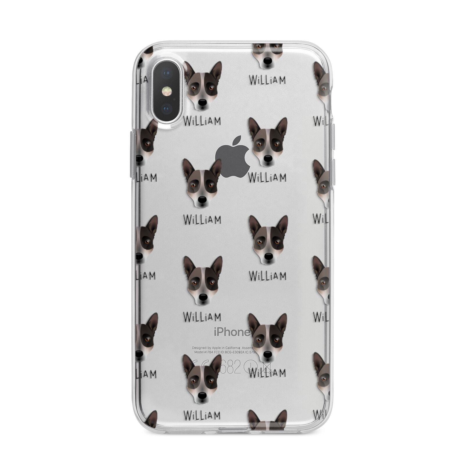 Australian Cattle Dog Icon with Name iPhone X Bumper Case on Silver iPhone Alternative Image 1