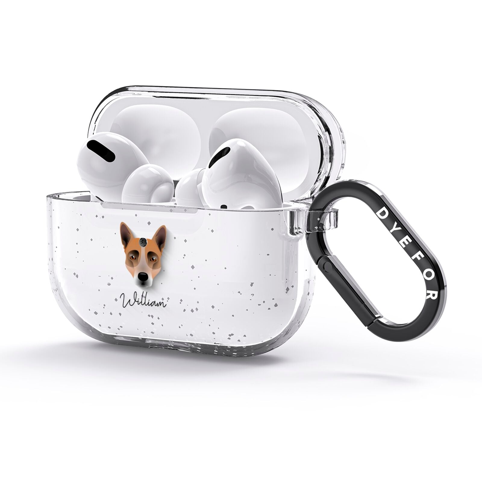 Australian Cattle Dog Personalised AirPods Glitter Case 3rd Gen Side Image