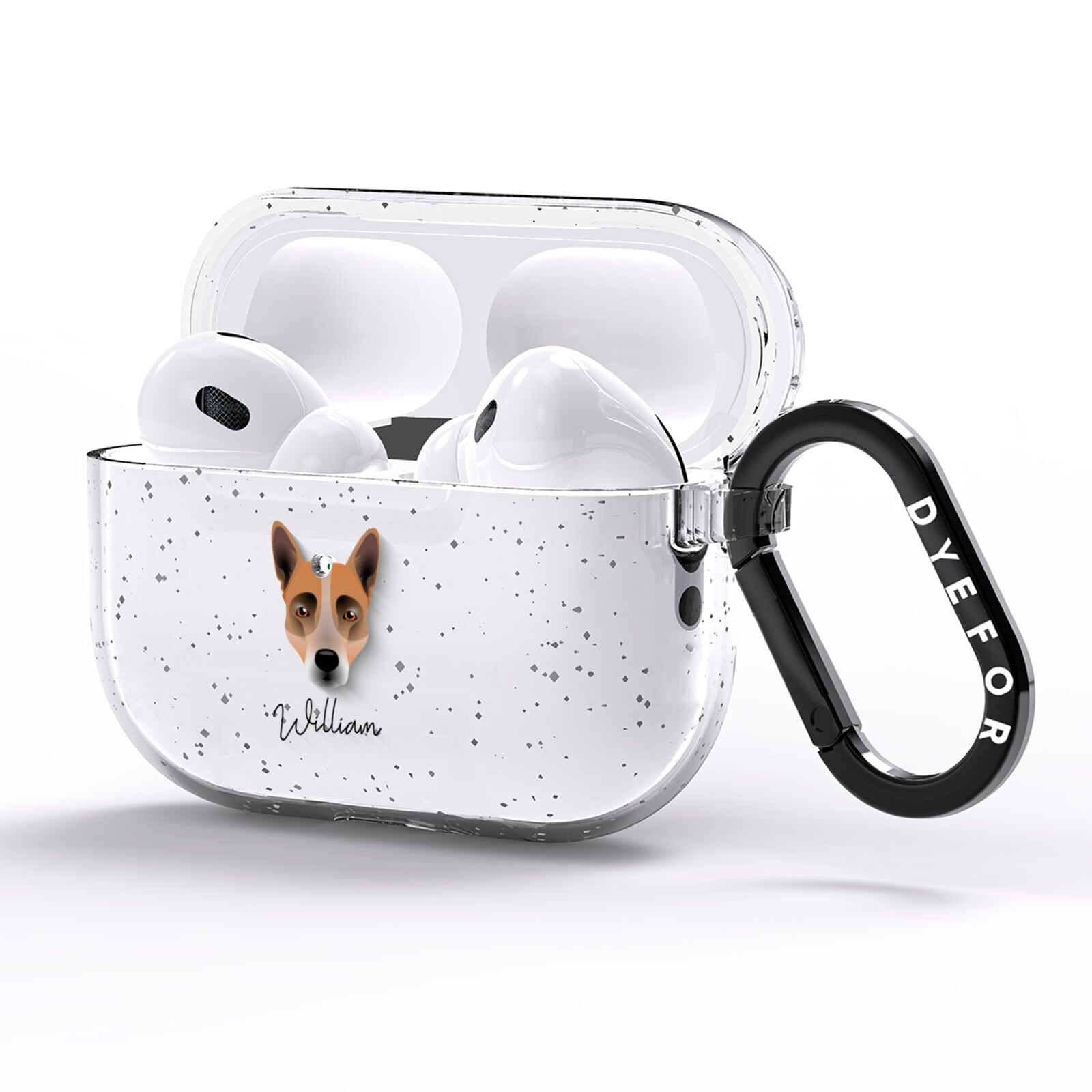 Australian Cattle Dog Personalised AirPods Pro Glitter Case Side Image