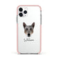 Australian Cattle Dog Personalised Apple iPhone 11 Pro in Silver with Pink Impact Case