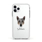 Australian Cattle Dog Personalised Apple iPhone 11 Pro in Silver with White Impact Case