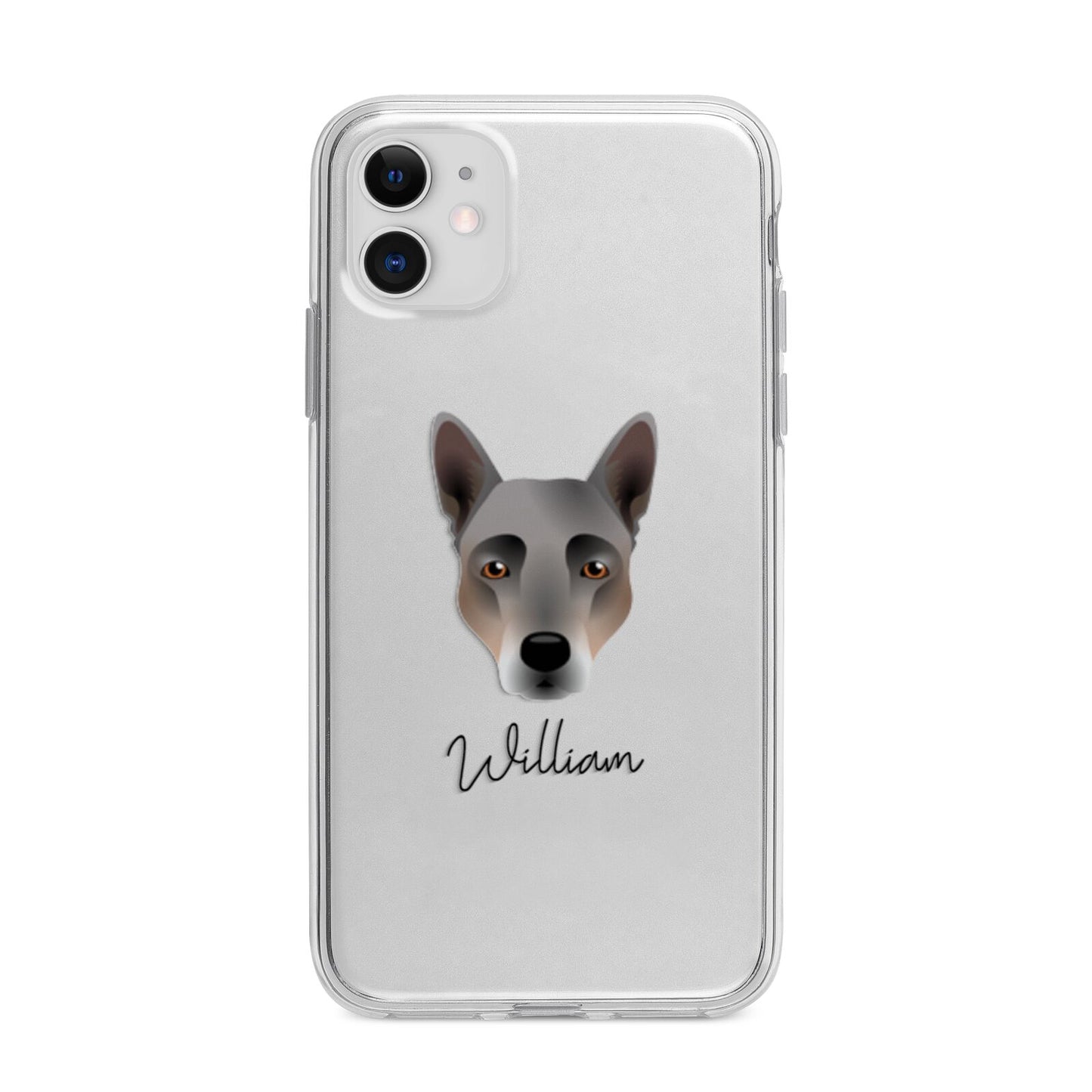 Australian Cattle Dog Personalised Apple iPhone 11 in White with Bumper Case