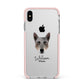 Australian Cattle Dog Personalised Apple iPhone Xs Max Impact Case Pink Edge on Silver Phone