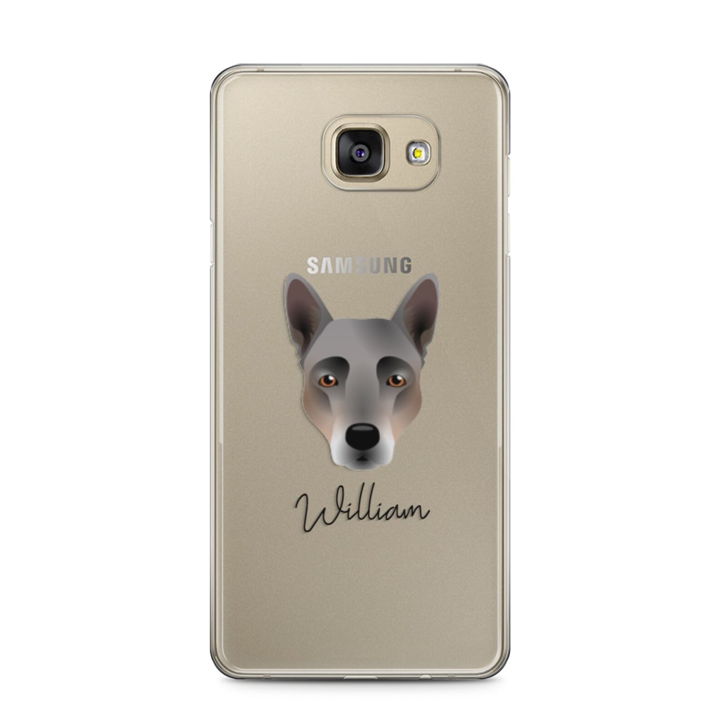 Australian Cattle Dog Personalised Samsung Galaxy A5 2016 Case on gold phone