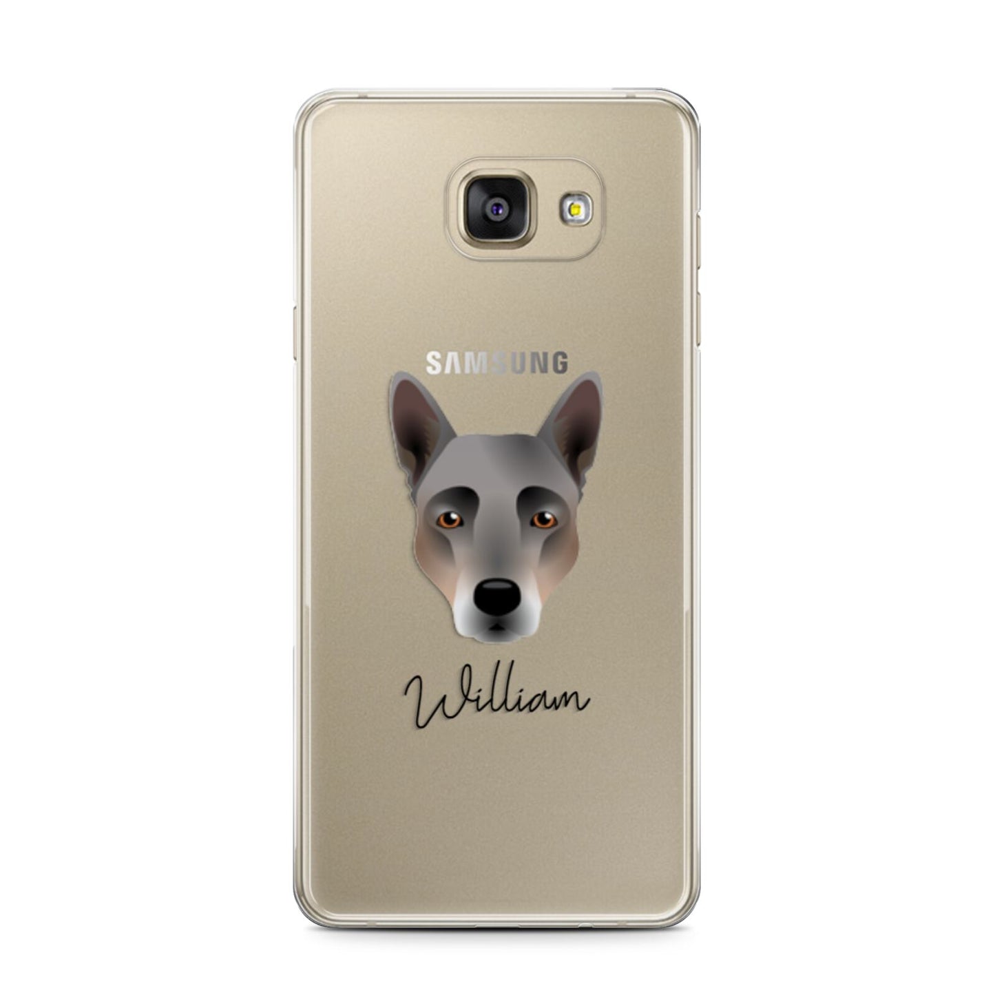 Australian Cattle Dog Personalised Samsung Galaxy A7 2016 Case on gold phone