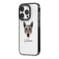 Australian Cattle Dog Personalised iPhone 14 Pro Black Impact Case Side Angle on Silver phone