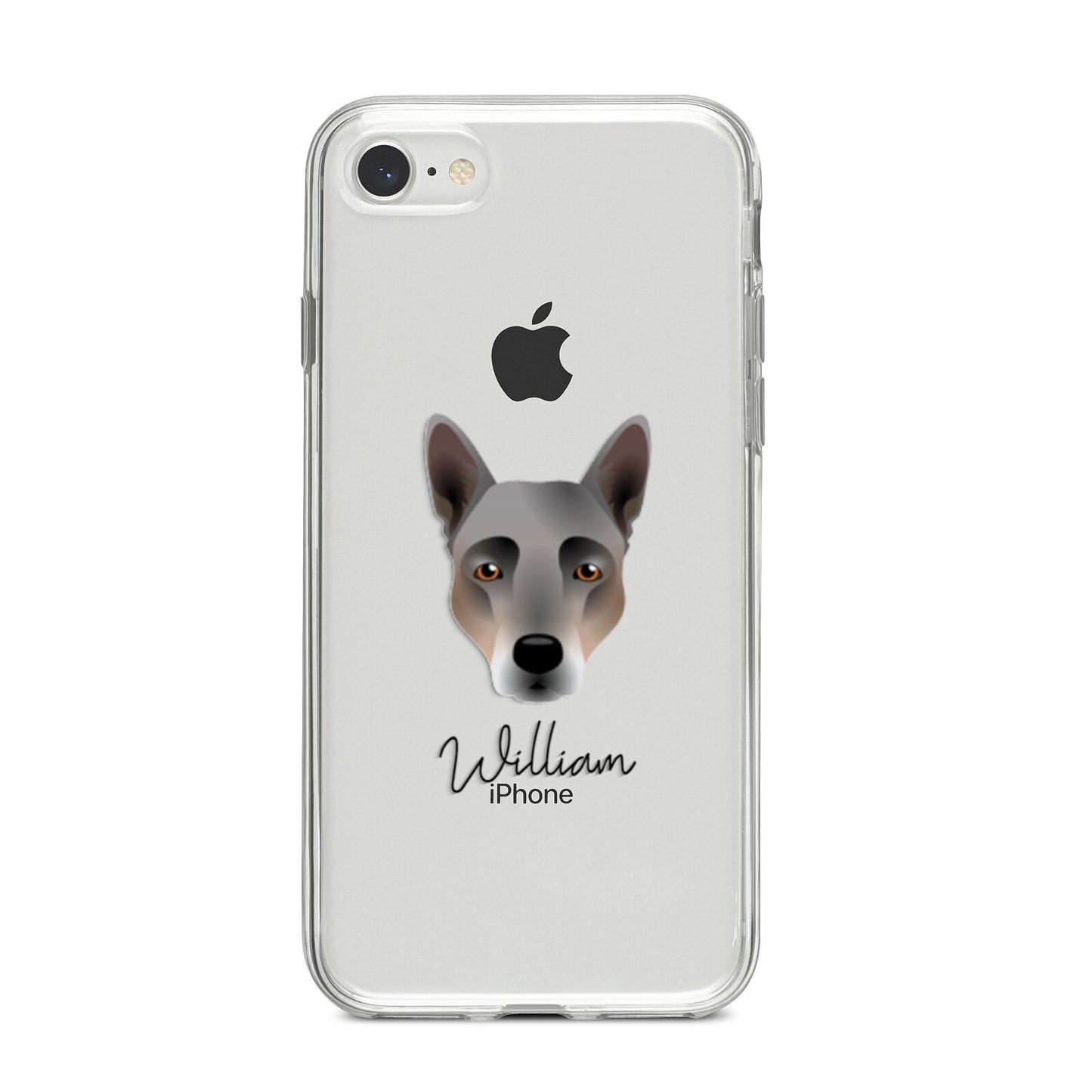 Australian Cattle Dog Personalised iPhone 8 Bumper Case on Silver iPhone