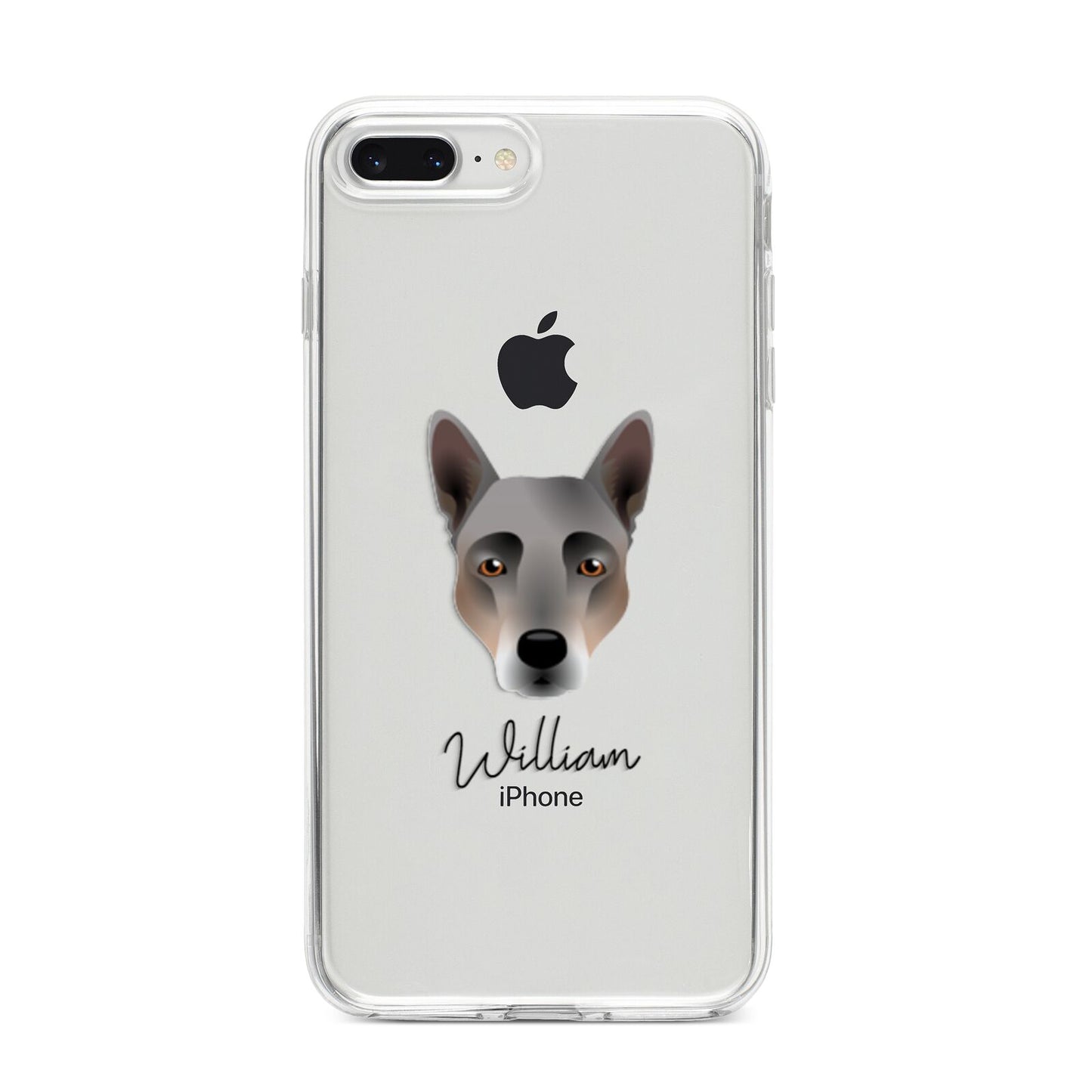 Australian Cattle Dog Personalised iPhone 8 Plus Bumper Case on Silver iPhone