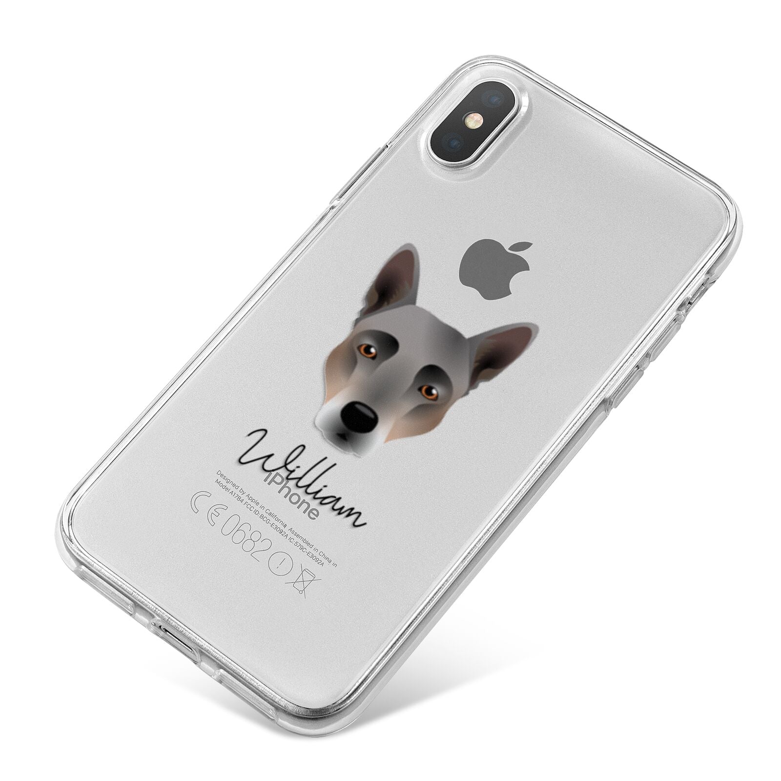 Australian Cattle Dog Personalised iPhone X Bumper Case on Silver iPhone