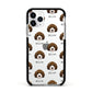 Australian Labradoodle Icon with Name Apple iPhone 11 Pro in Silver with Black Impact Case