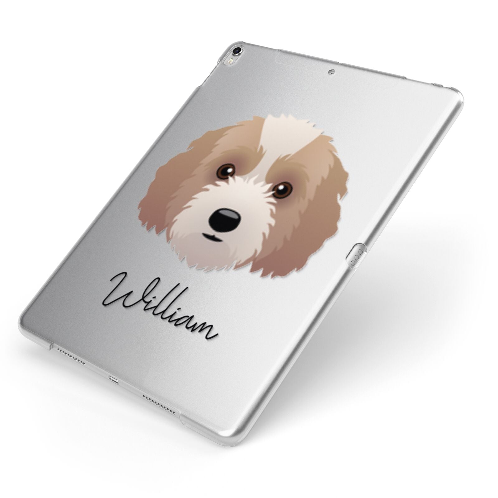 Australian Labradoodle Personalised Apple iPad Case on Silver iPad Side View