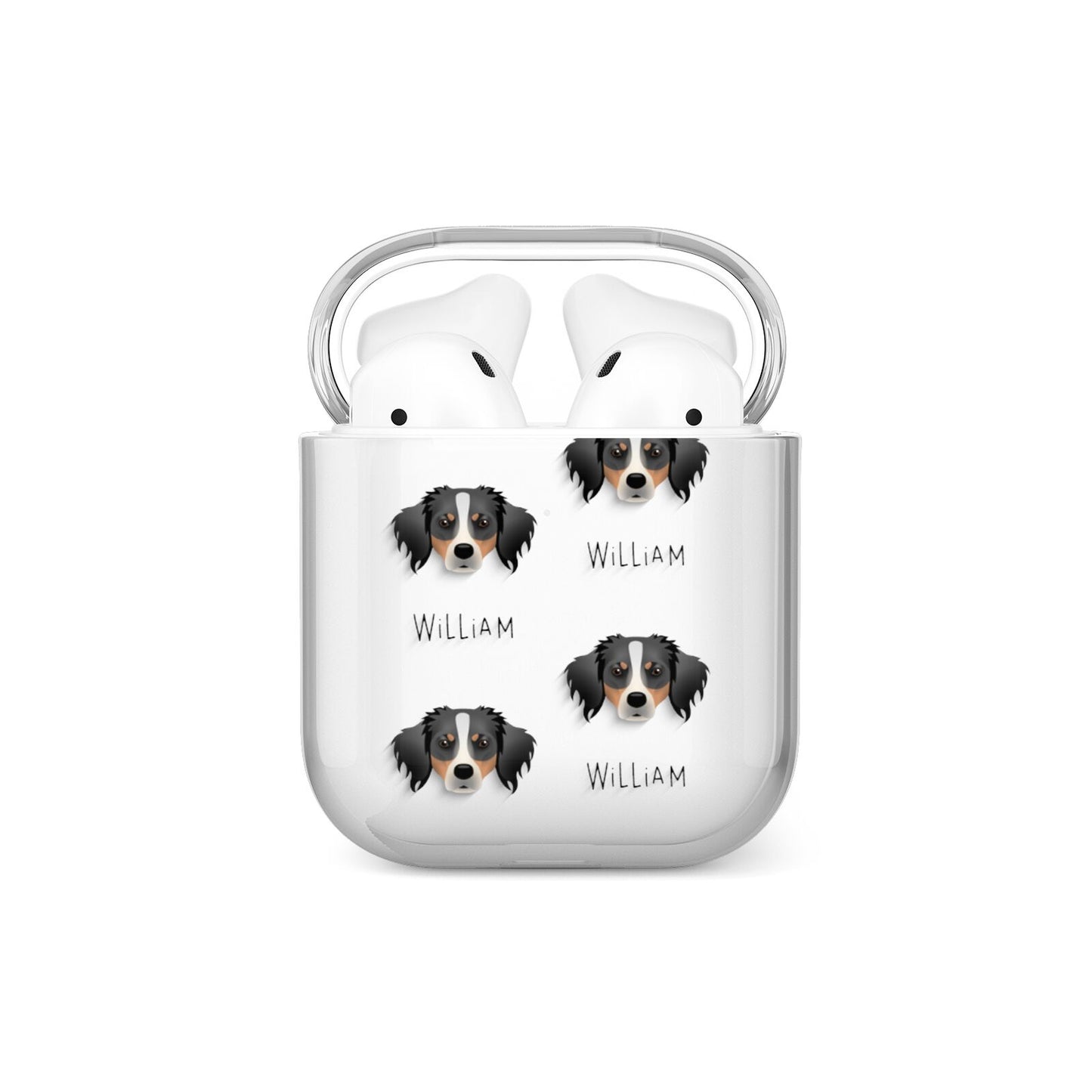 Australian Shepherd Icon with Name AirPods Case