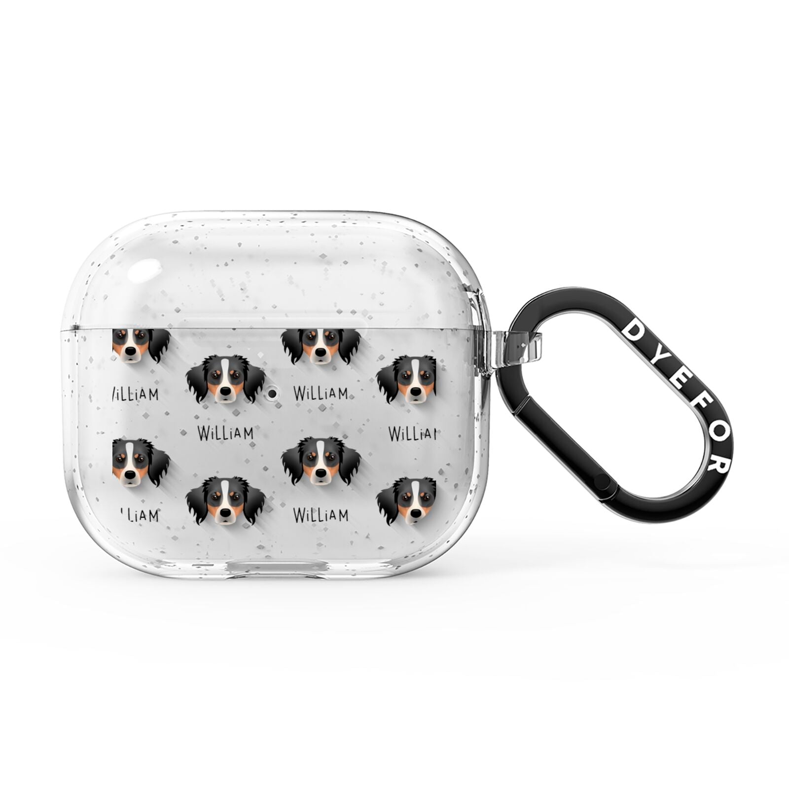 Australian Shepherd Icon with Name AirPods Glitter Case 3rd Gen