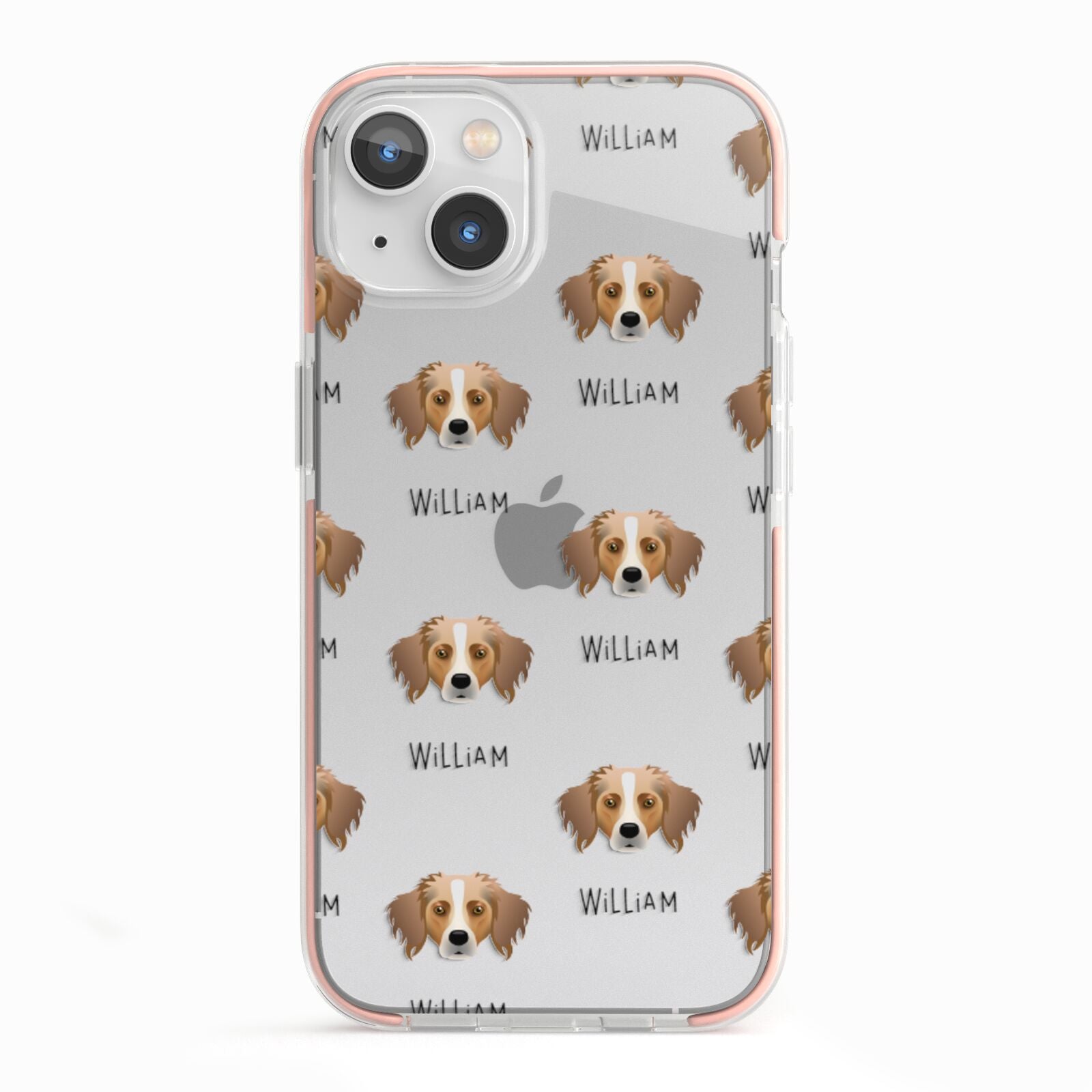 Australian Shepherd Icon with Name iPhone 13 TPU Impact Case with Pink Edges