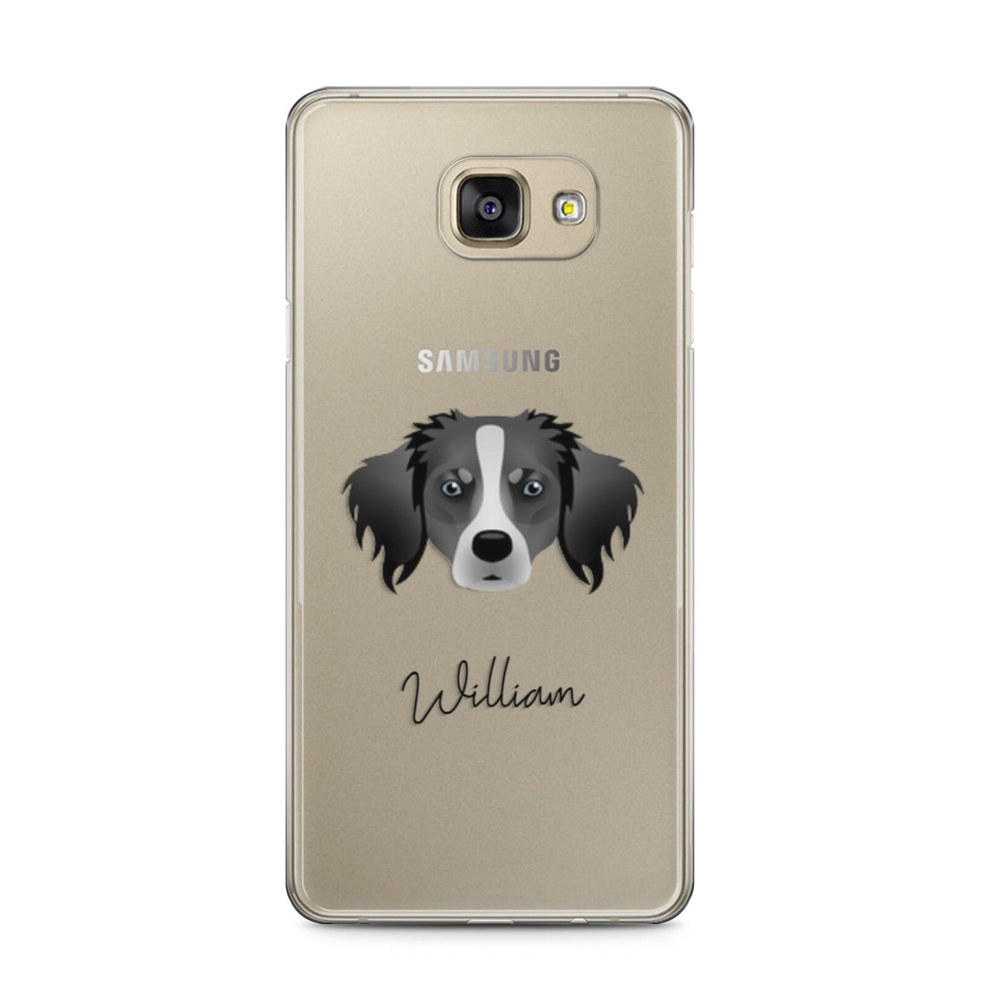 Australian Shepherd Personalised Samsung Galaxy A5 2016 Case on gold phone