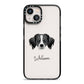 Australian Shepherd Personalised iPhone 13 Black Impact Case on Silver phone