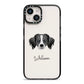 Australian Shepherd Personalised iPhone 14 Black Impact Case on Silver phone