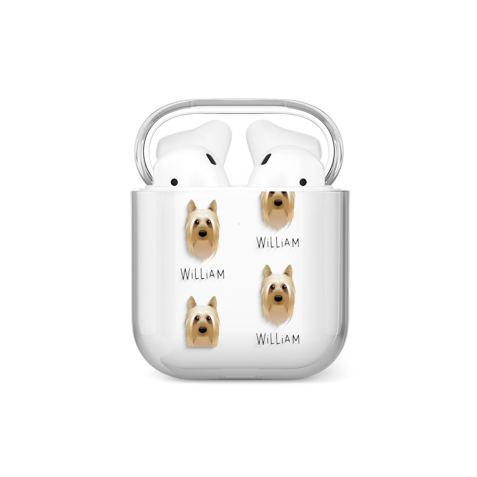 Australian Silky Terrier Icon with Name AirPods Case