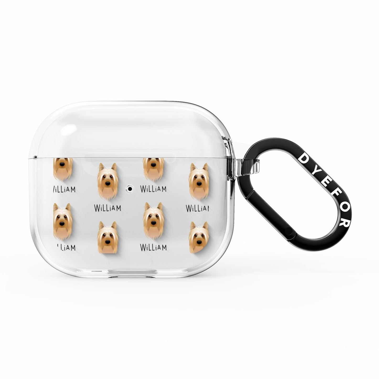 Australian Silky Terrier Icon with Name AirPods Clear Case 3rd Gen