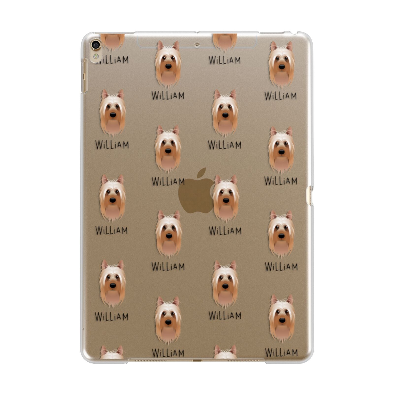 Australian Silky Terrier Icon with Name Apple iPad Gold Case