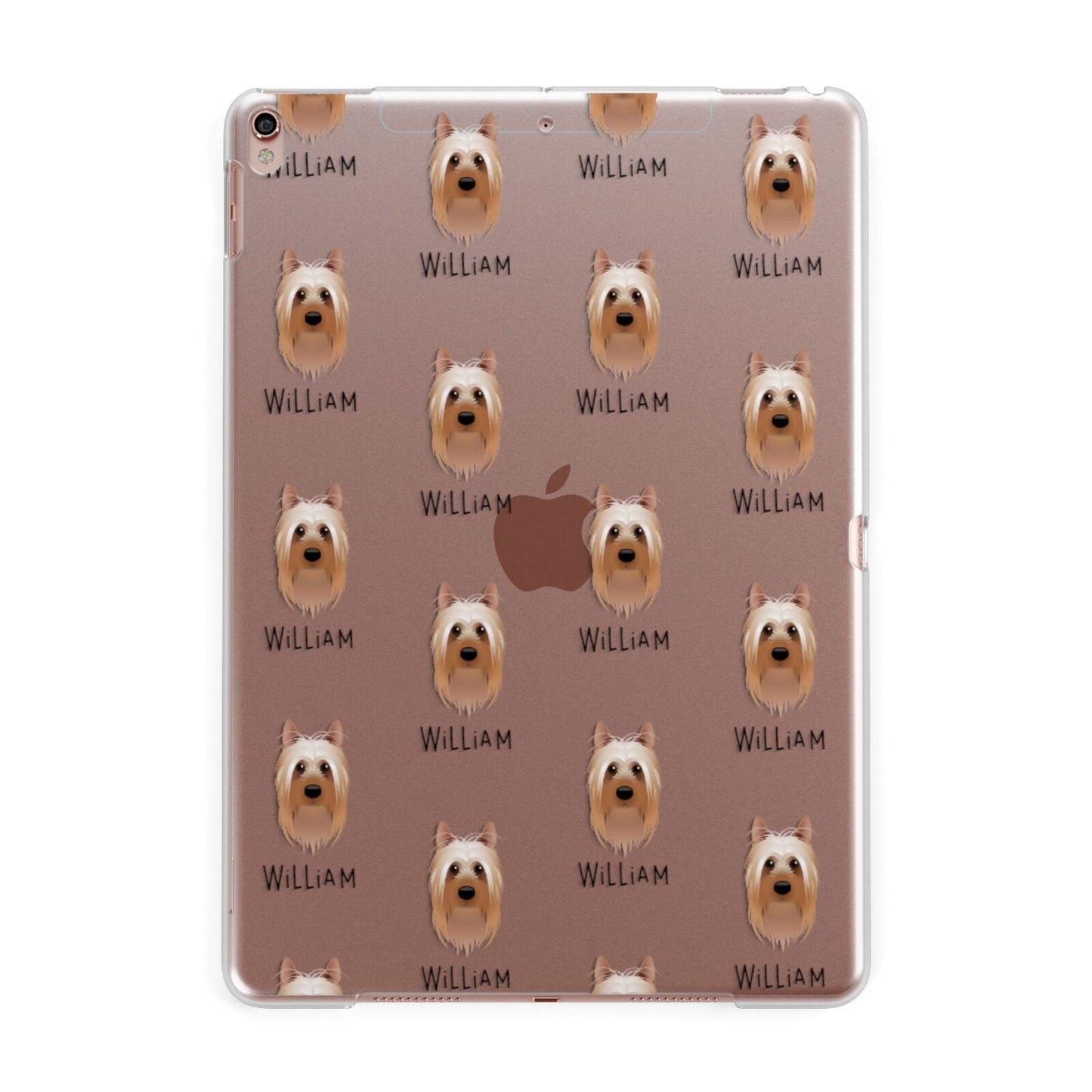 Australian Silky Terrier Icon with Name Apple iPad Rose Gold Case