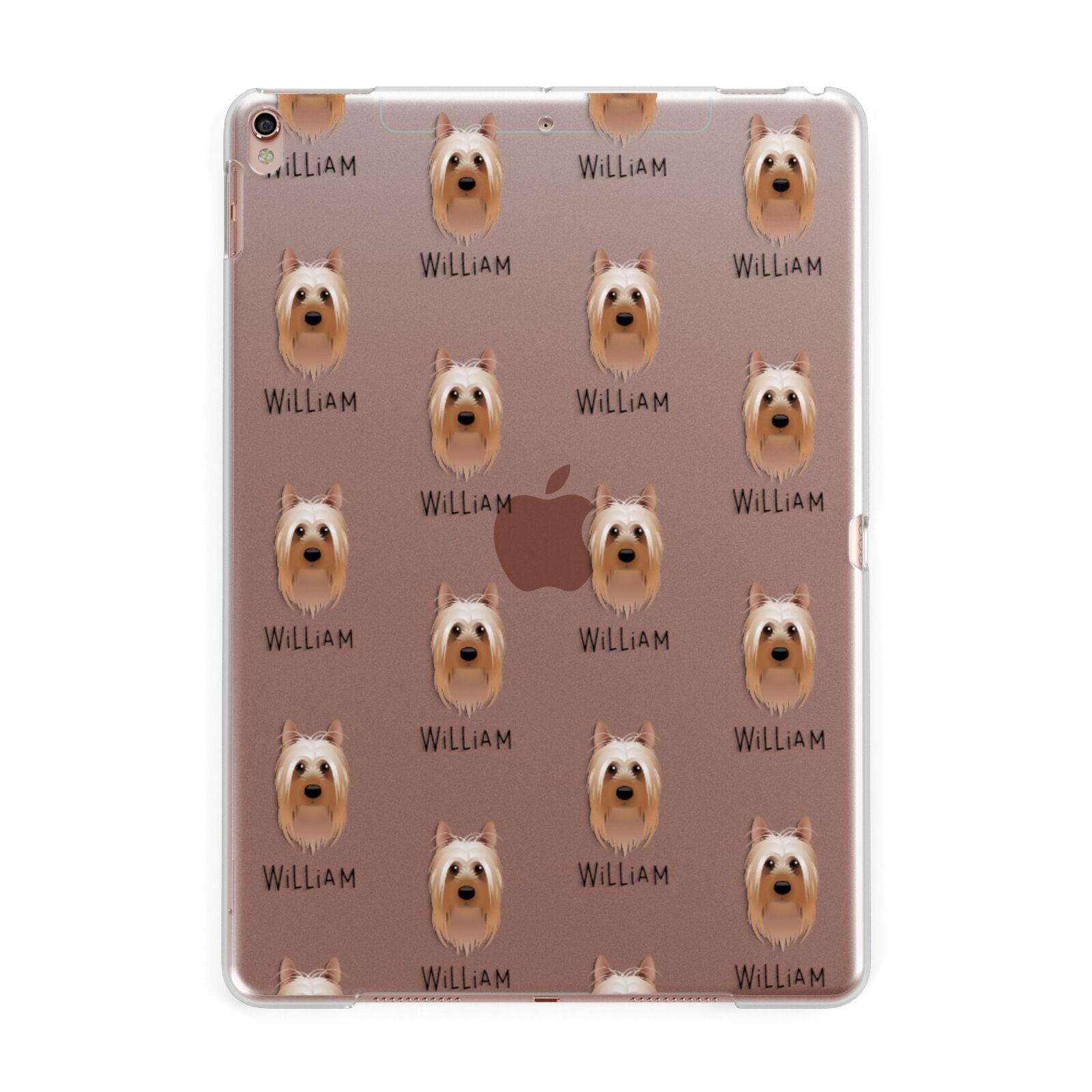 Australian Silky Terrier Icon with Name Apple iPad Rose Gold Case