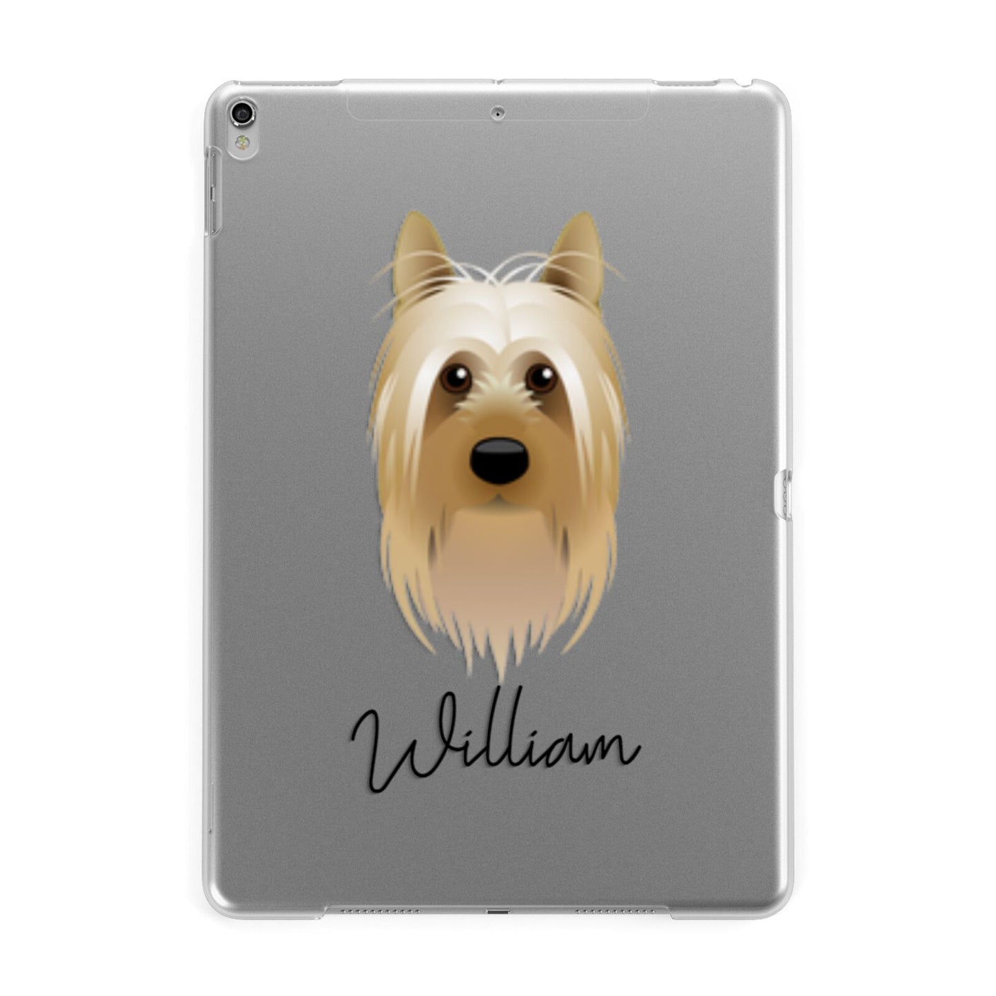 Australian Silky Terrier Personalised Apple iPad Silver Case