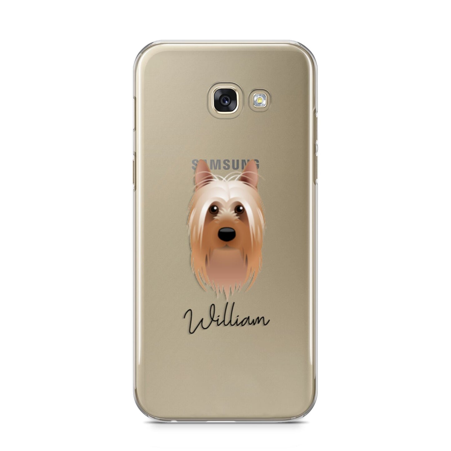 Australian Silky Terrier Personalised Samsung Galaxy A5 2017 Case on gold phone