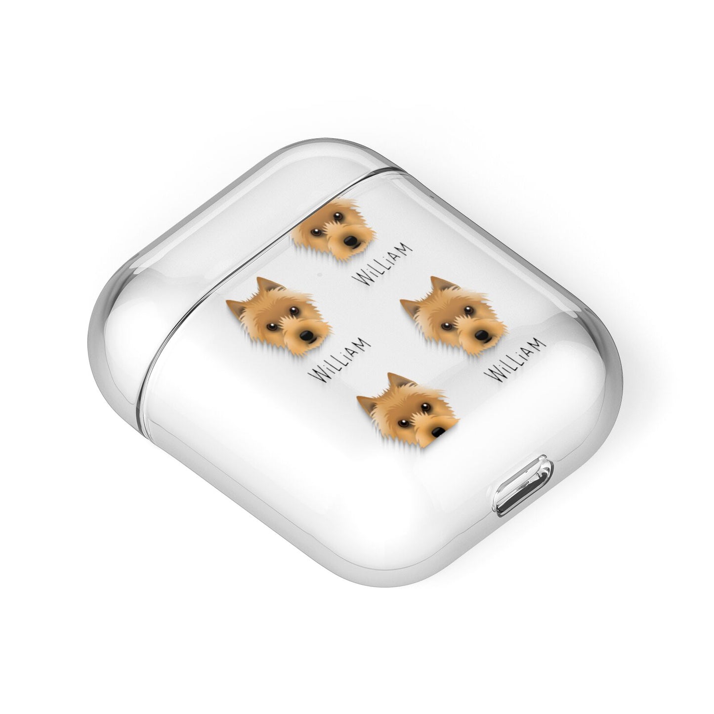 Australian Terrier Icon with Name AirPods Case Laid Flat