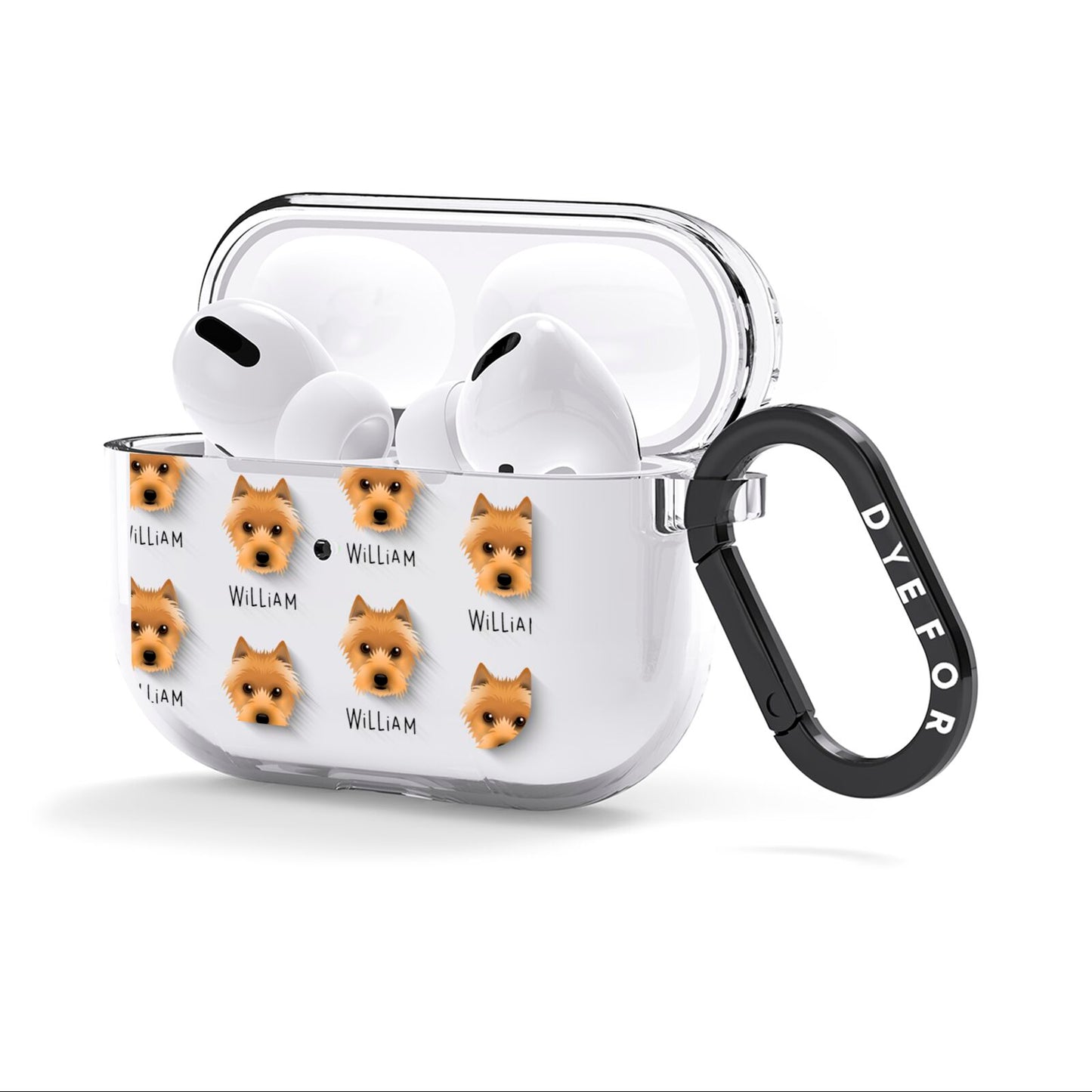 Australian Terrier Icon with Name AirPods Clear Case 3rd Gen Side Image