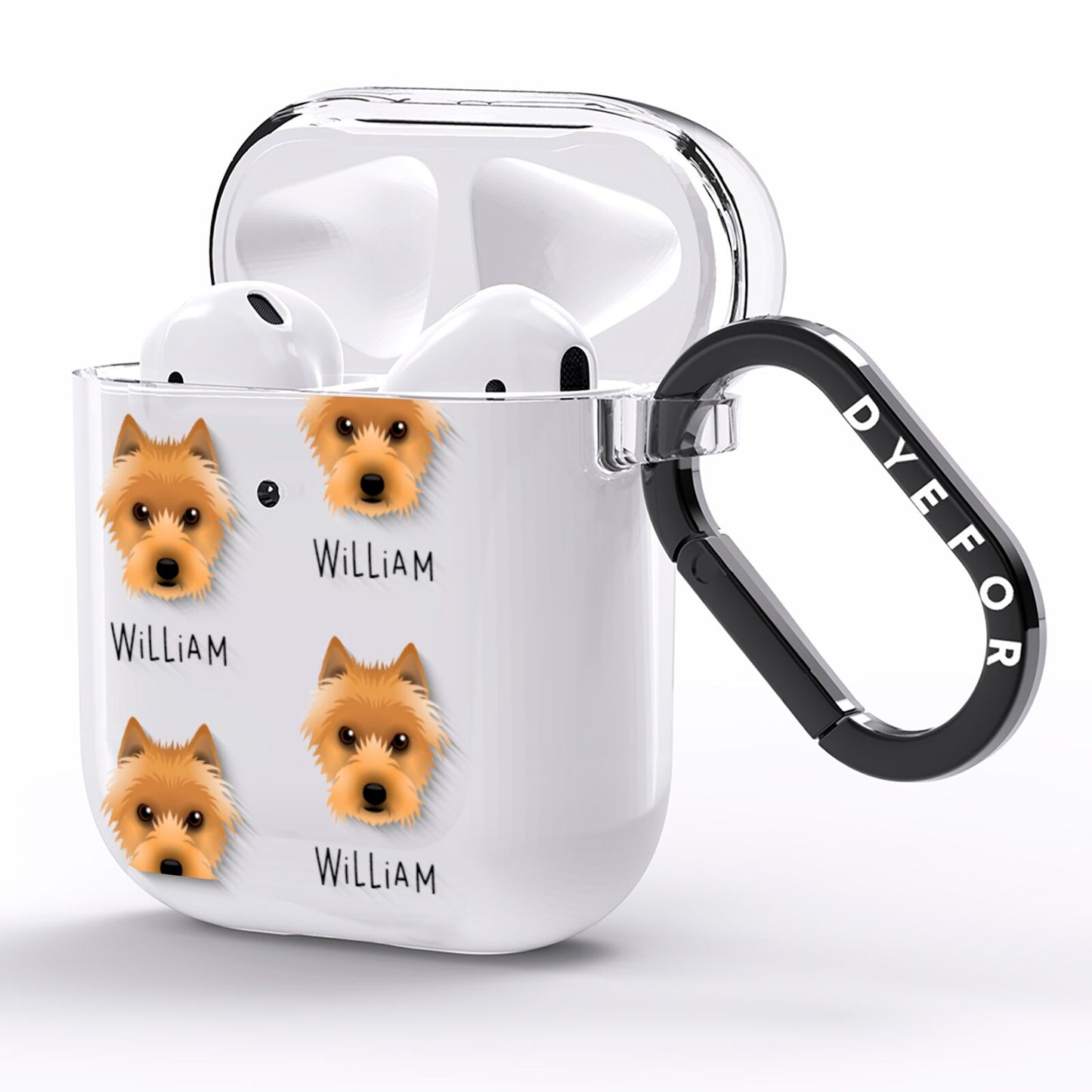 Australian Terrier Icon with Name AirPods Clear Case Side Image