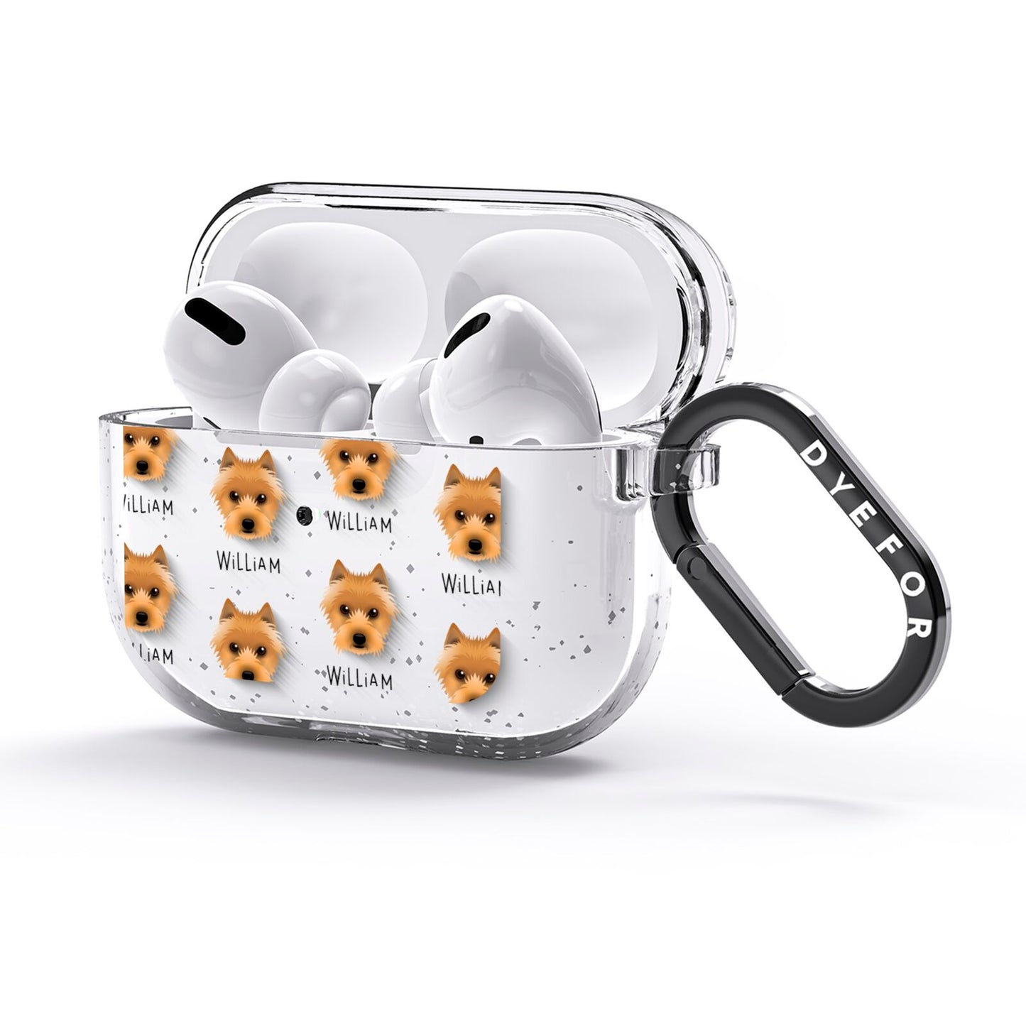 Australian Terrier Icon with Name AirPods Glitter Case 3rd Gen Side Image