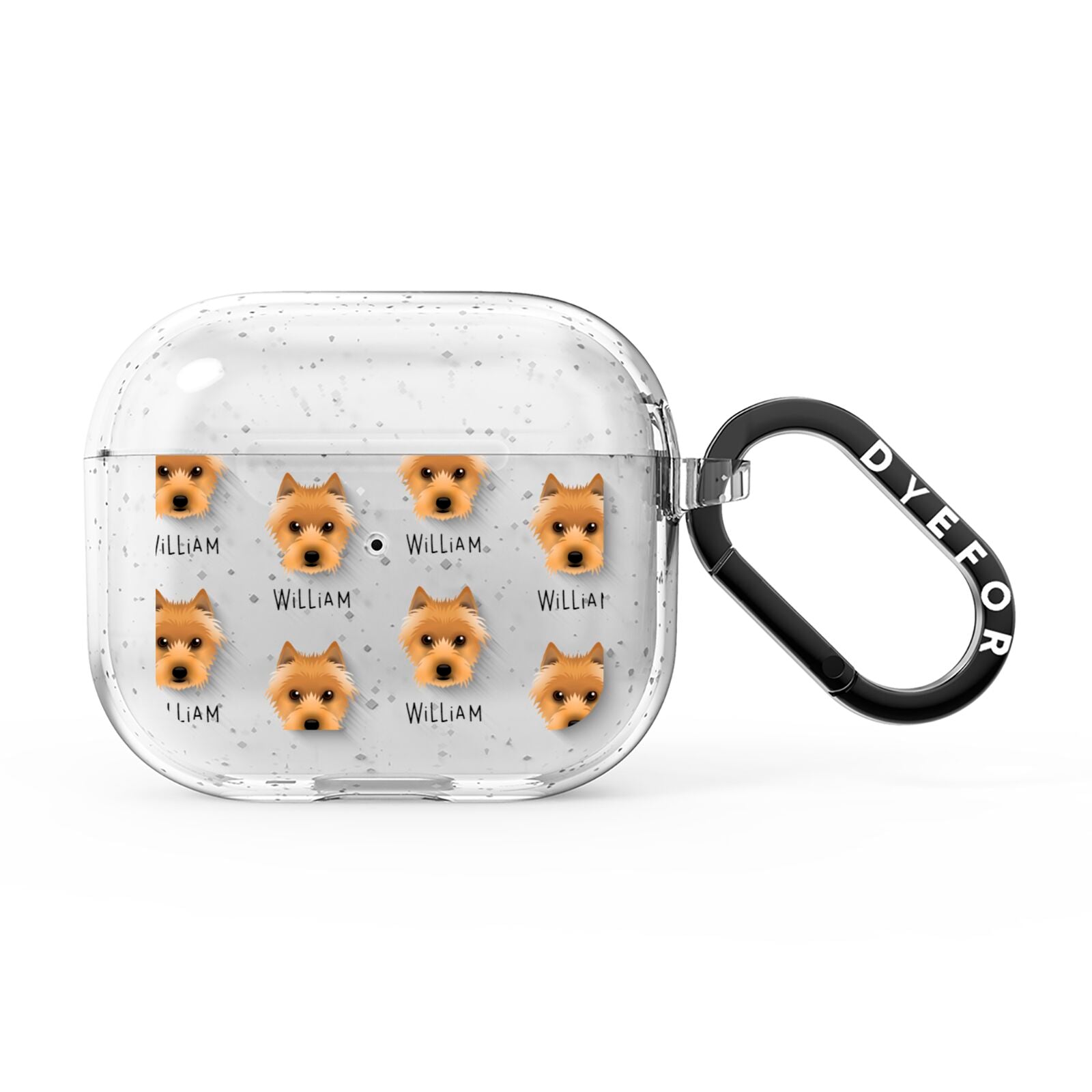 Australian Terrier Icon with Name AirPods Glitter Case 3rd Gen