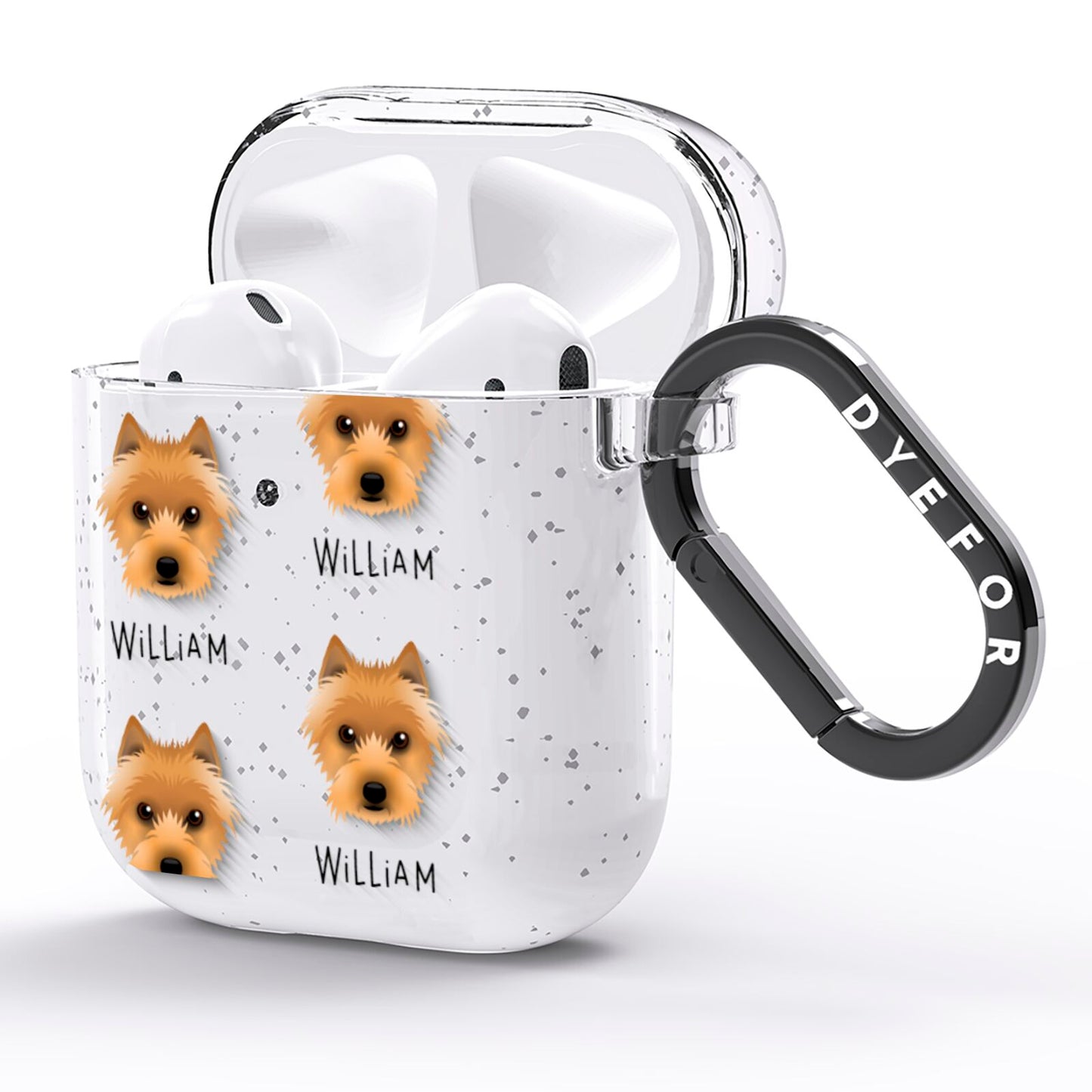 Australian Terrier Icon with Name AirPods Glitter Case Side Image