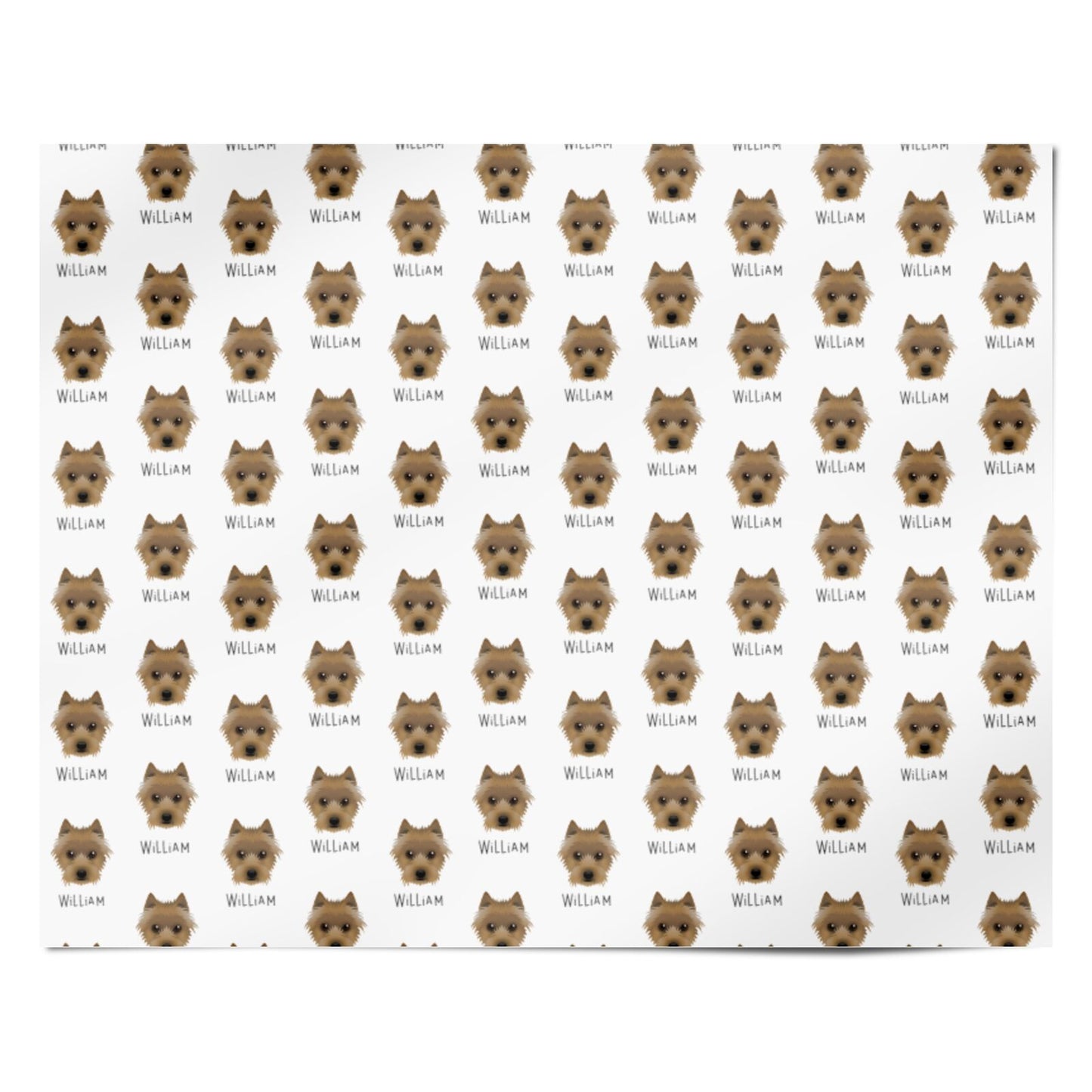 Australian Terrier Icon with Name Personalised Wrapping Paper Alternative