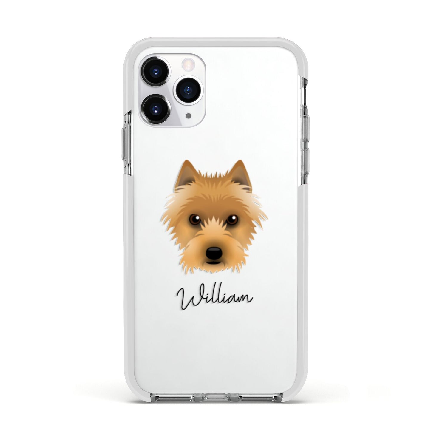 Australian Terrier Personalised Apple iPhone 11 Pro in Silver with White Impact Case