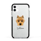 Australian Terrier Personalised Apple iPhone 11 in White with Black Impact Case