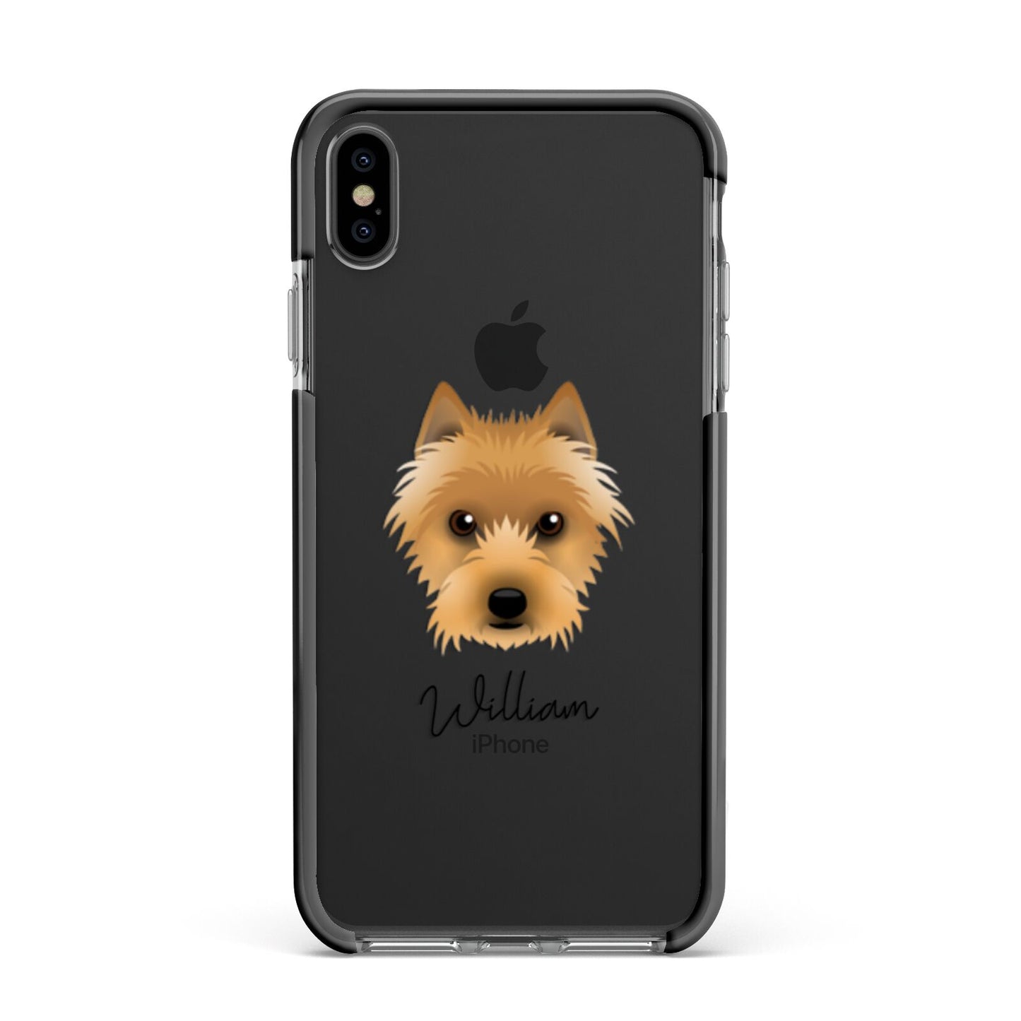 Australian Terrier Personalised Apple iPhone Xs Max Impact Case Black Edge on Black Phone