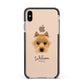 Australian Terrier Personalised Apple iPhone Xs Max Impact Case Black Edge on Gold Phone