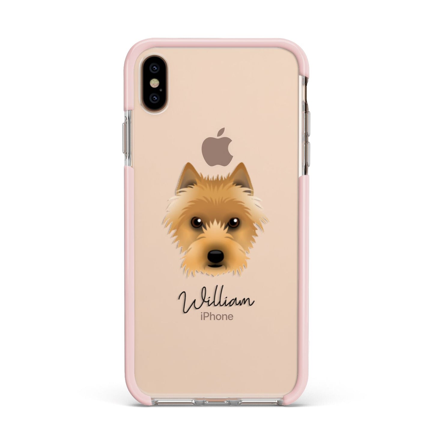Australian Terrier Personalised Apple iPhone Xs Max Impact Case Pink Edge on Gold Phone